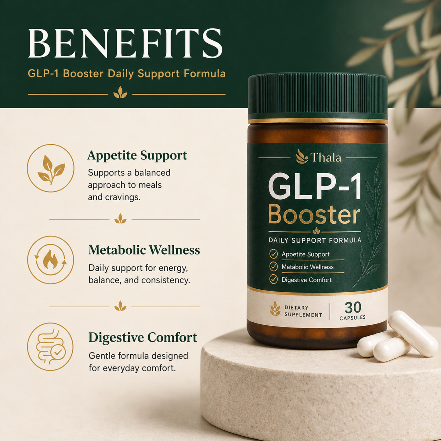 Thala GLP-1 Booster: Natural GLP-1 supplement for appetite control