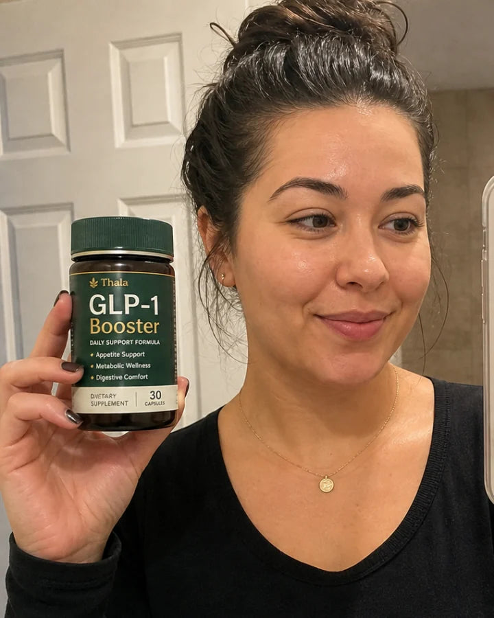 Thala customer holding the GLP-1 Booster